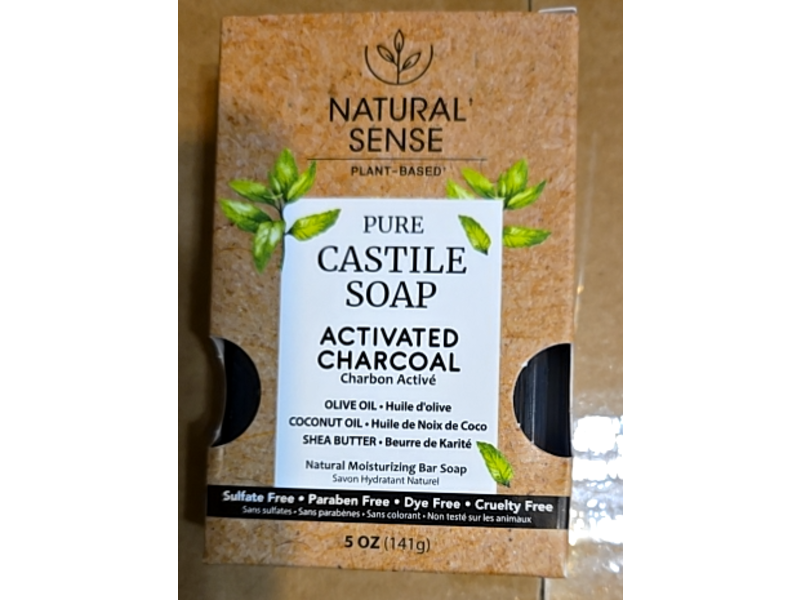 Natural Sense Pure Castle Activated Charcoal Bar Soap, 5 oz/141 g