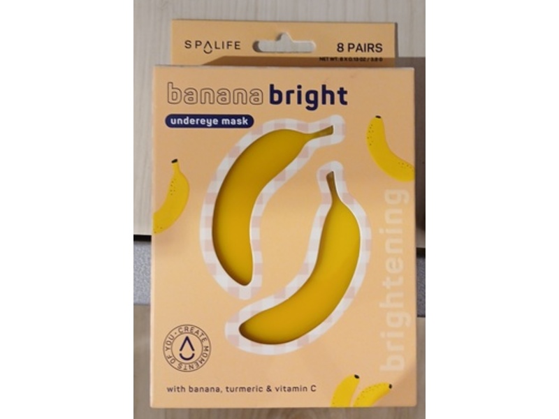 Spalife Undereye Mask, Banana Bright, 0.13 oz/3.8 g, 8 Pairs