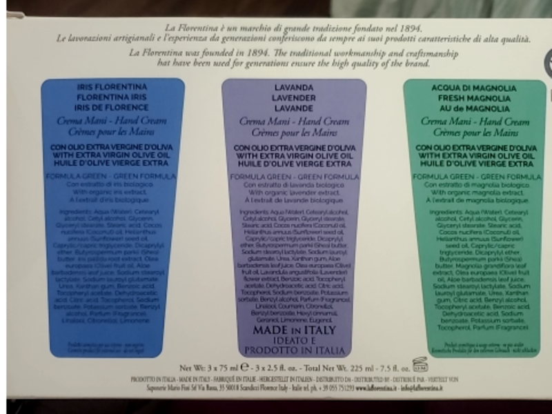 La Florentina Hand Cream Set, 2.5 fl oz/75 mL