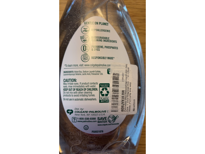 Palmolive Ultra Pure + Clear Dish Liquid, 32.5 fl oz/961 mL