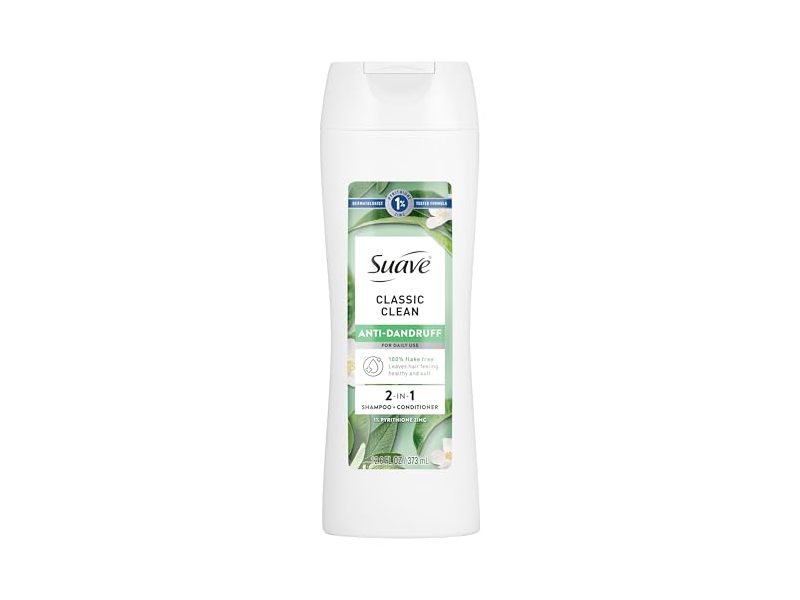Suave Anti Dandruff 2-In-1 Shampoo + Conditioner, Classic Clean, 12.6 fl oz/373 mL