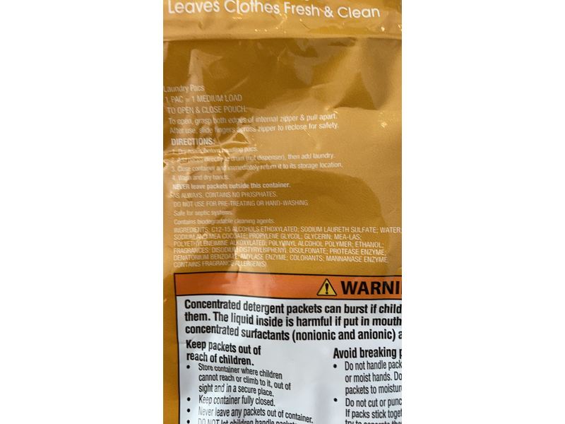 Great Value Original Clean Ultimate Fresh Laundry Pacs, 22.2 oz/630 g, 35 Pacs