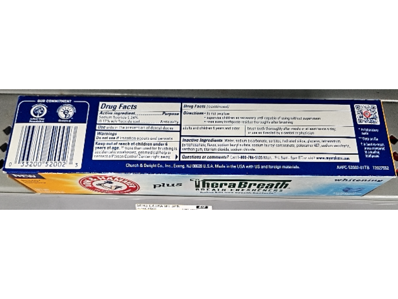 Arm & Hammer Plus Therabreath Fresheners, Invigorating Ice Mint, 5.5 oz/156 g, Pack Of 2