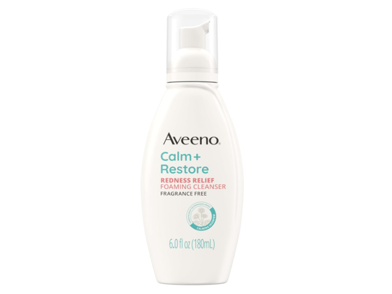 Aveeno Redness Relief Foaming Cleanser, Calm + Restore, 6.0 fl oz/180 mL