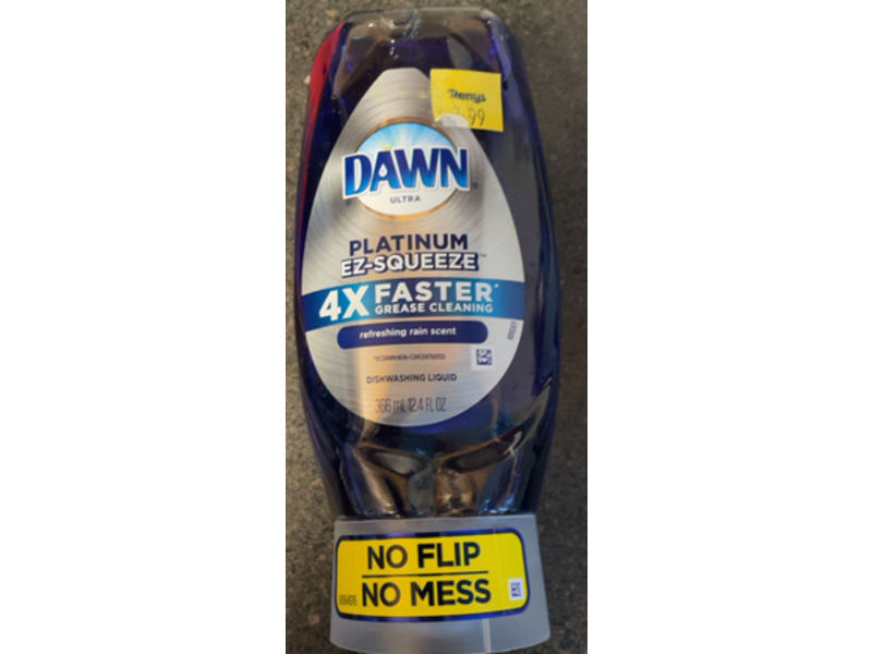 Dawn Platinum Ez-Squeeze Dishwashing Liquid, Refreshing Rain Scent,12.4 fl oz/366 mL