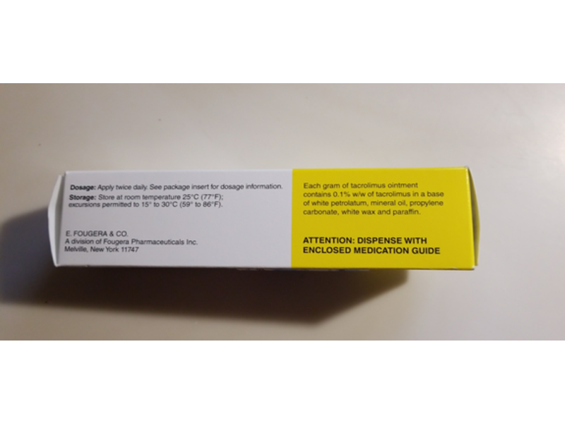 Tacrolimus Ointment 0.1%, 60 g, Fougera (RX)