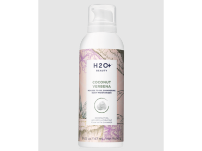H2O+ Beauty Mousse To Oil Shimmering Body Moisturizer, Coconut Verbena, 5 oz/147 mL