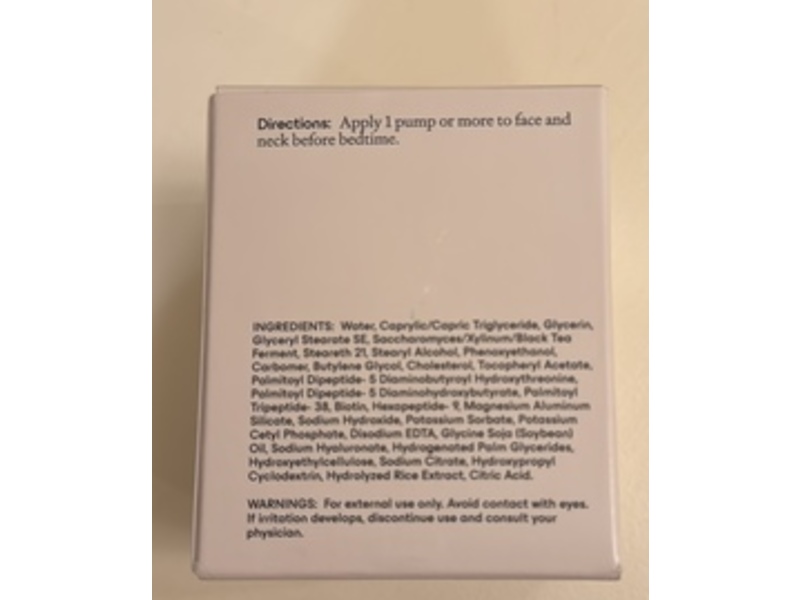 Erly Night Hydrating Peptide Cream, 1.7 fl oz/50 mL