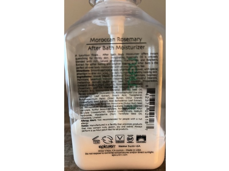 Epicuren Discovery After Bath Body Moisturizer, Moroccan Rosemary, 16 fl oz/473 mL