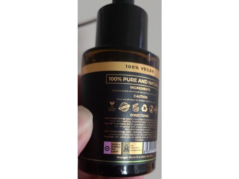 The Organic Forest Grapeseed Oil, 1 fl oz/30 mL