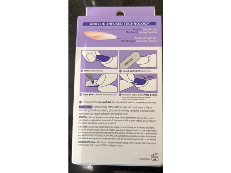 Kiss Core French Tip Press-On Nails, Squoval, If You Dare, 32 Count