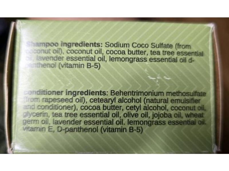/Liv/Nature Shampoo & Conditioner Bar Combo Starter Set, Tea Tree & Lemongrass, 3.4 oz