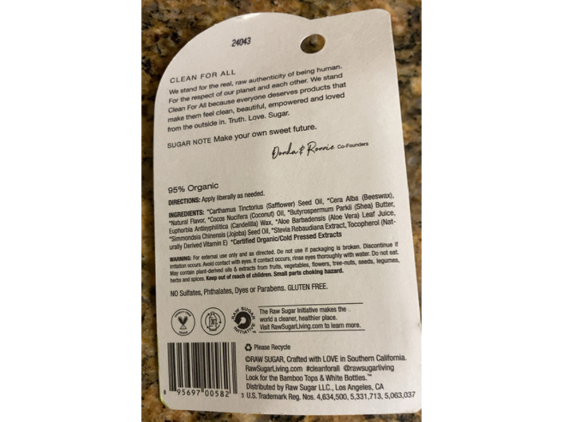 Raw Sugar Soothing Lip Balm, Pineapple + Maqui Berry + Coconut, 0.25 oz/7 g