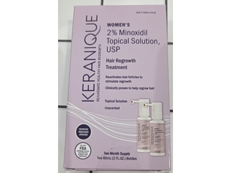 Keranique Hair Regrowth Treatment, 2% Minoxidil, 2 fl oz/60 mL, 2 Count