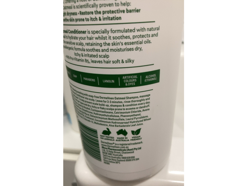 DermaVeen Daily Nourish Conditioner, Oatmeal, 500 mL