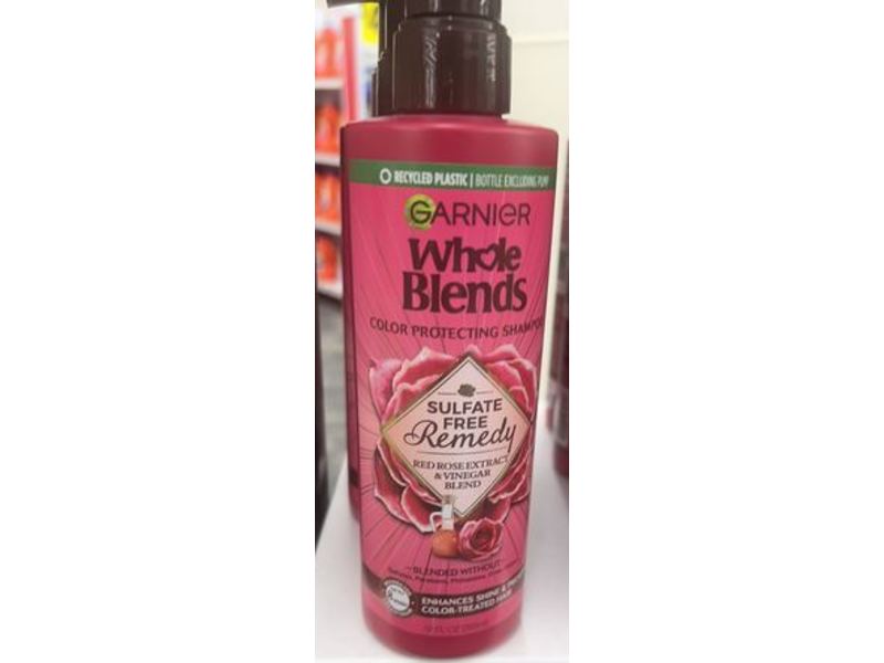 Garnier Whole Blends Sulfate Free Remedy Shampoo, Red Rose Extract & Vinegar Blend, 12 fl oz/355 mL