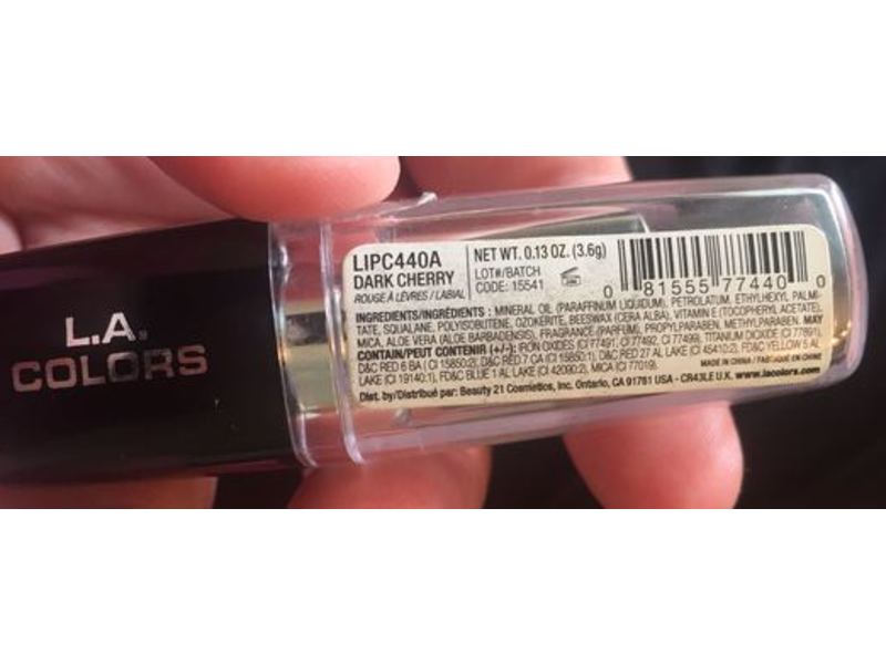 La Colors, Lipstick Dark Cherry, 0.13 oz/3.6 g