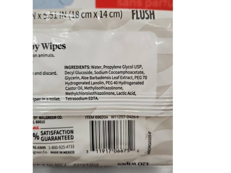 Walgreens Unscented Baby Wipes, 120 Count