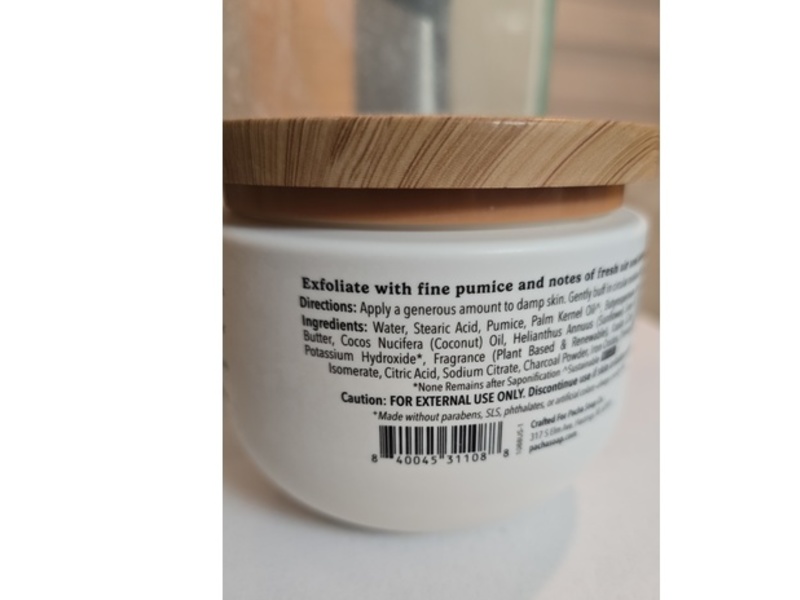 Pacha Soap Co Gentle Cleansing Body Scrub, White Blossom & Fig, 15 oz/425 g