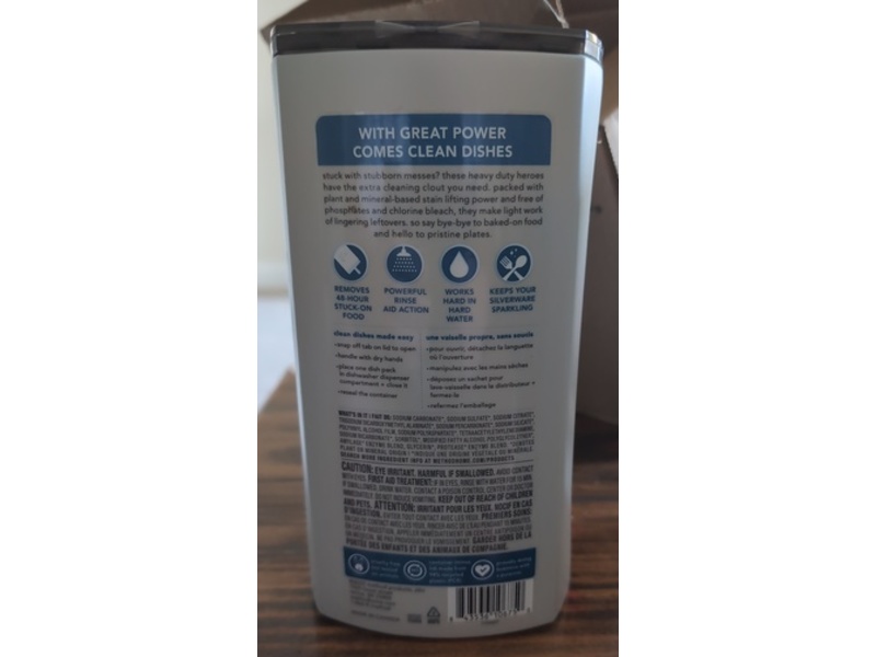 Method Heavy Duty Dishwasher Packs, Free + Clear, 30 oz/851 g, 46 Count, Pack Of 2