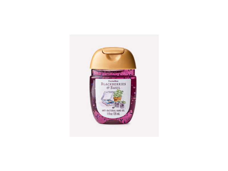 Bath & Body Works Anti Bacterial Hand Gel, Blackberries & Basil, 1 fl oz/29 mL