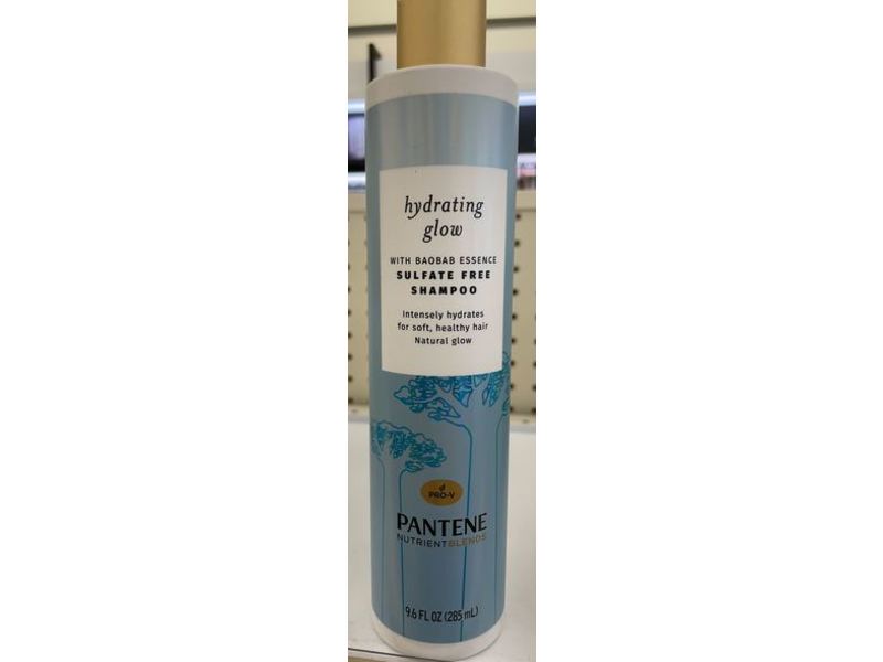 Pantene Pro-V Hydrating Glow Sulfate Free Shampoo, Baobab Essence, 9.6 fl oz/285 mL