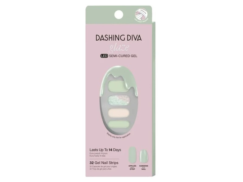 Dashing Diva Glaze Led Semi Cured Gel Nail Strips, 32 Count