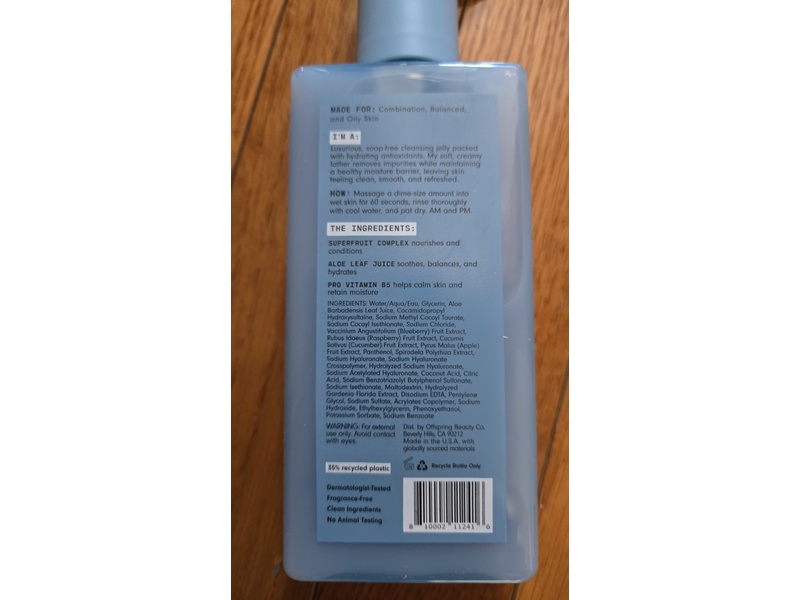 Versed The Purist Antioxidant Cleanser, Aloe Leaf Juice, 6 fl oz/177 mL