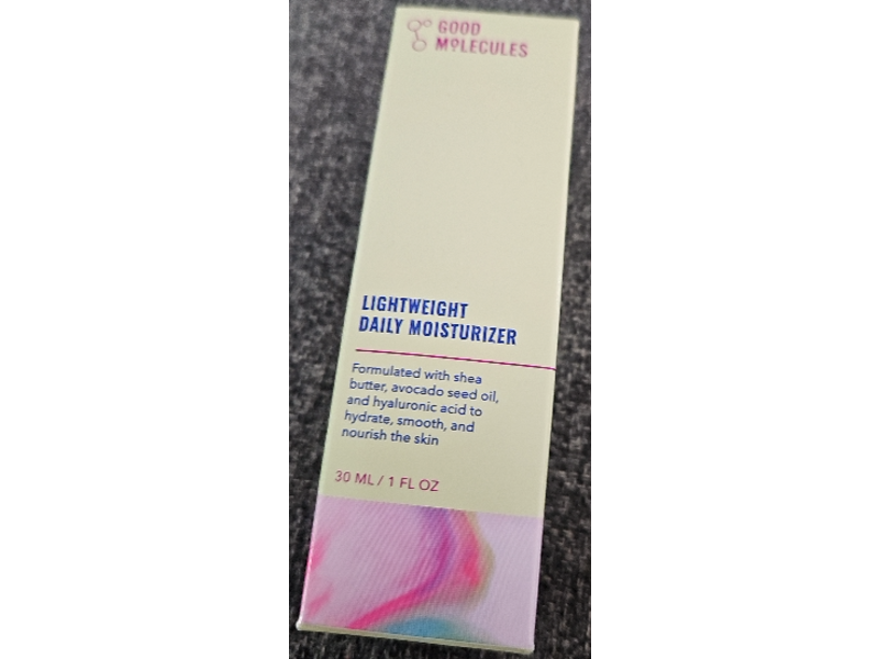 Good Molecules Lightweight Daily Moisturizer, Shea Butter + Avocado Seed Oil & Hyaluronic Acid, 1 fl oz/30 mL