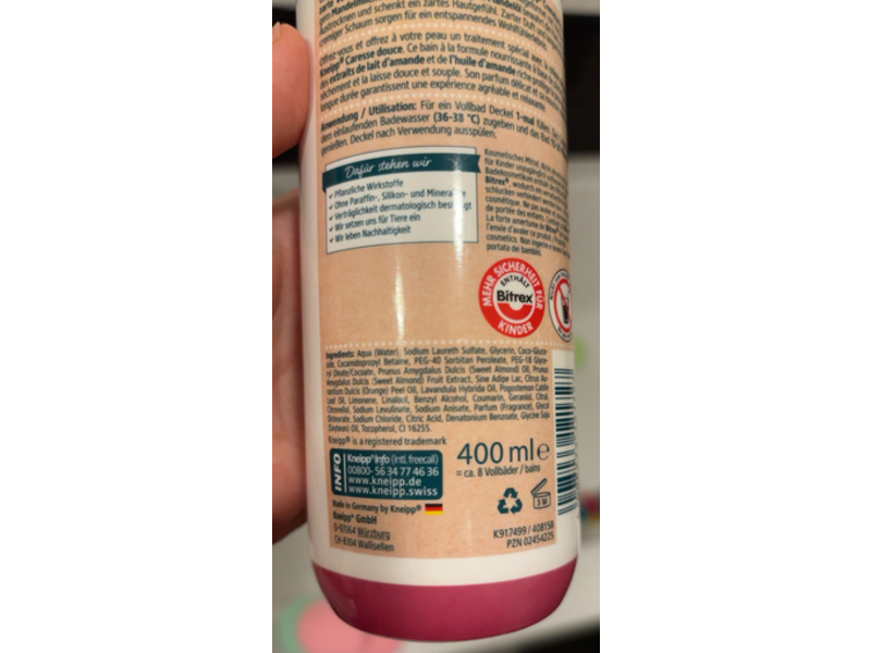 Kneipp Soft Skin Cream Bath, Almond Blossom, 400 mL