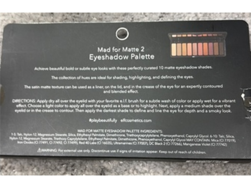 e.l.f Eyeshadow Palette, Mad For Matte 2, 0.49 oz/14 g
