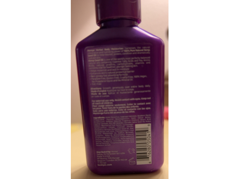 Hempz Body Moisturizer, Detox + Recharger, Blackberry & Lemongrass, 2.25 fl oz/66 ml