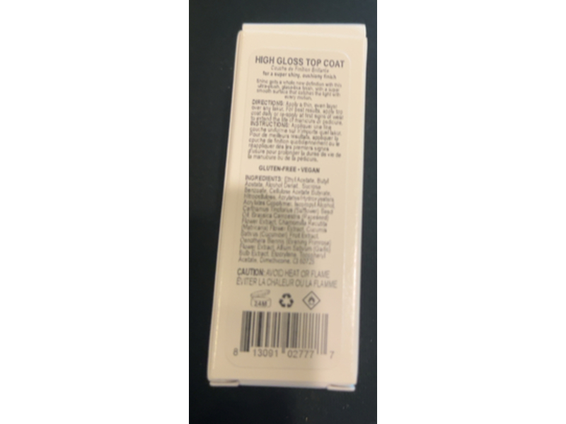 Londontown Kur High Gloss Top Coat, 0.4 fl oz/12 mL