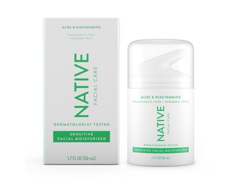 Native Gentle Facial Moisturizer, Vitamin B3 & Aloe, 1.7 fl oz/50 mL