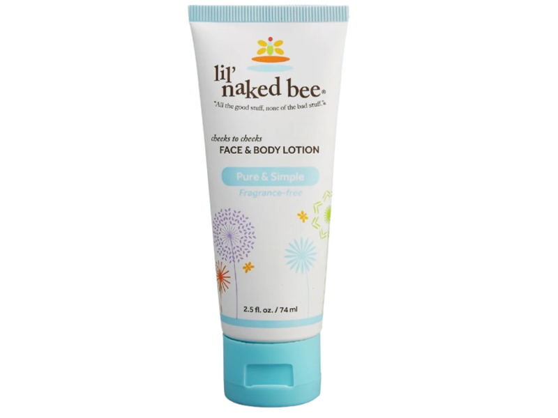 Naked Bee Face & Body Lotion, Pure & Simple Fragrance Free, 2.5 fl oz/74 mL