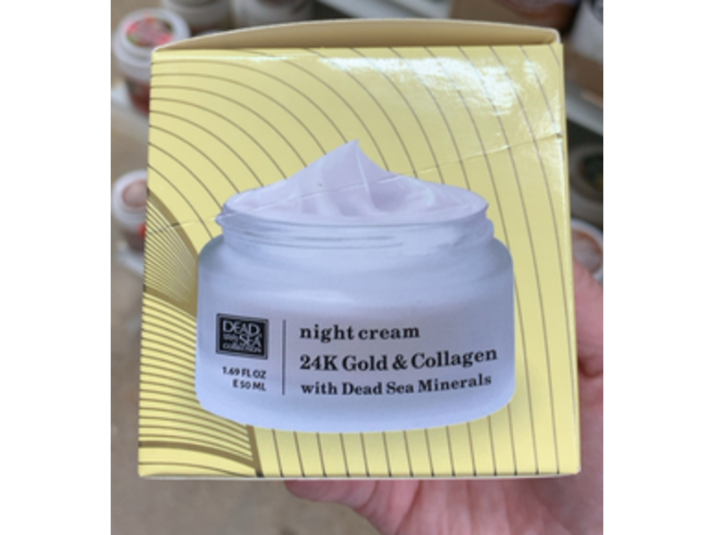 Dead Sea Minerals Night Cream, 24k Gold & Collagen, 1.69 fl oz/50 mL