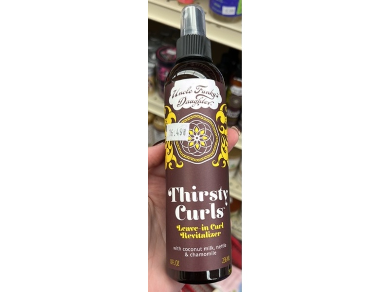 Uncle Funky's Daughter Thirsty Curls Leave-In Curl Revitalizer, Coconut Milk + Nettle + Chamomile, 8 fl oz/236 mL