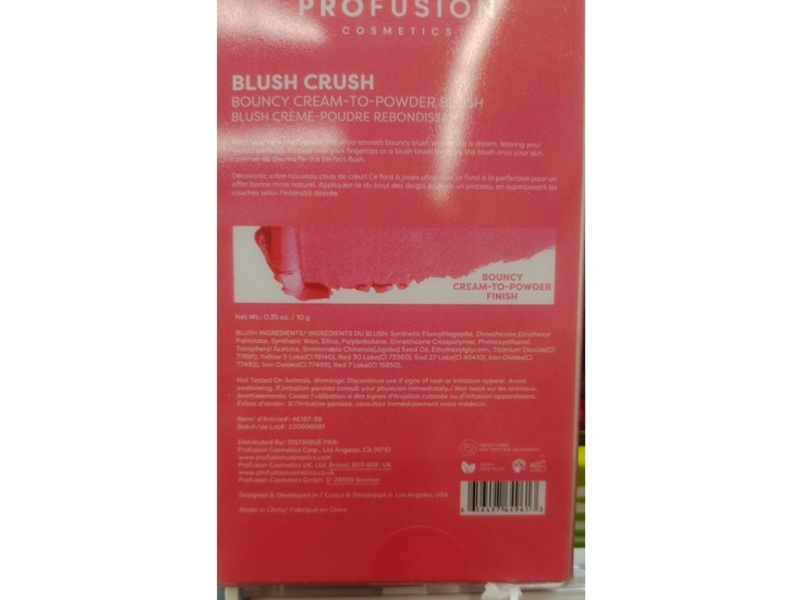 Profusion Cosmetics Blush Crush Cream To Powder Blush, Pink Crush, 0.35 oz/10 g