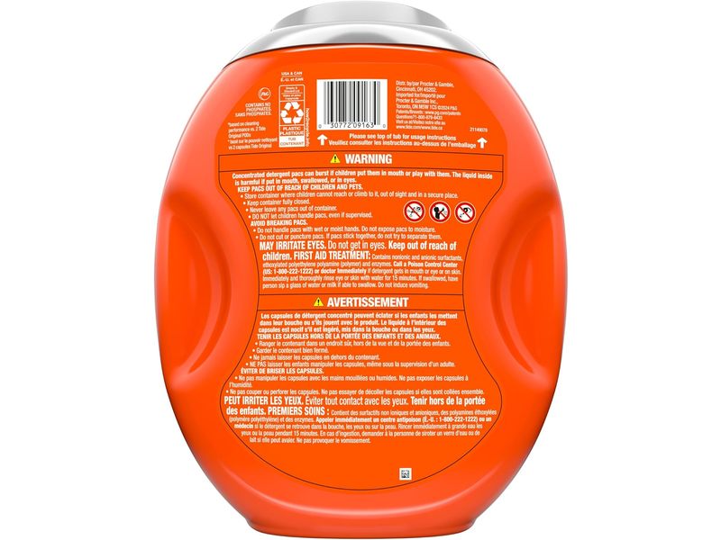 Tide Power Hygienic Clean Detergent Pods, Original, 76 oz/2.17 kg, 45 Pacs