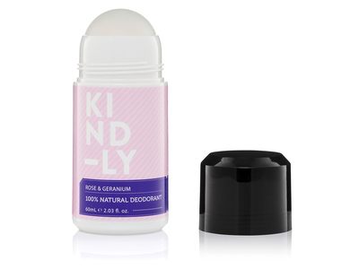 Kind-ly Natural Deodorant, Rose & Geranium, 2.03 fl oz/60 mL