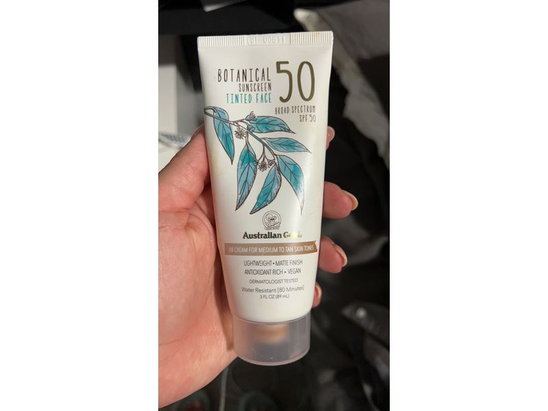 Australian Gold Botanical SPF 50 Tinted Face Sunscreen, Medium To Tan, 3 fl oz/89 mL
