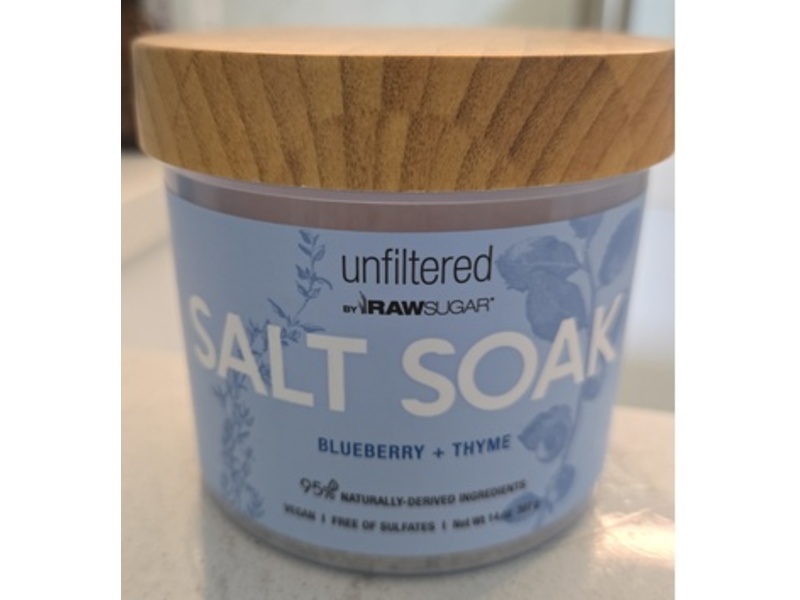 Rawsuger Salt Soak, Blueberry + Thyme, 14 oz/387 g