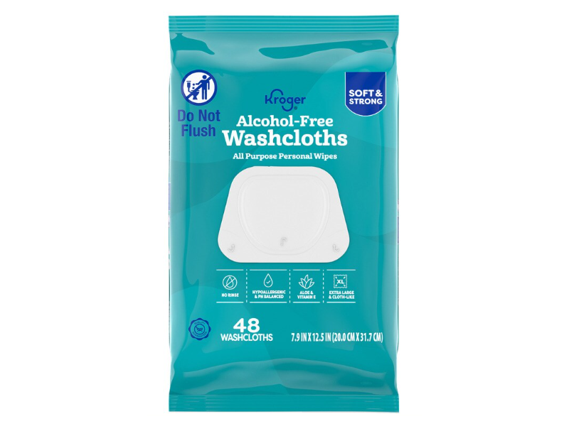 Kroger Alcohol-Free Washcloths, 48 Count