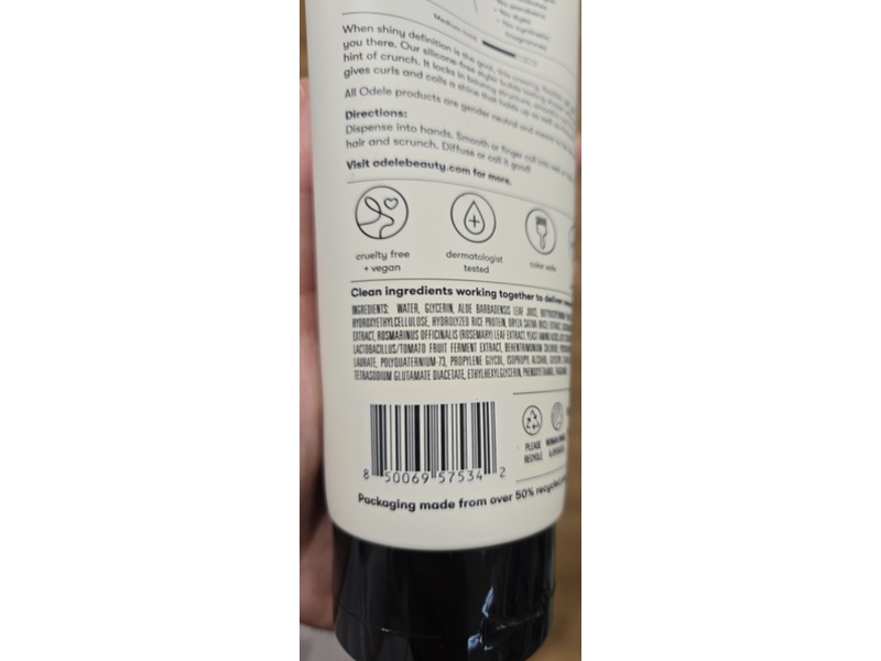 Odele Curl Defining Gel, Rice Protein, 8 fl oz/236 mL