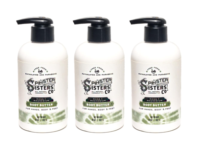 Spinster Sisters Co Body Butter, Moss Magnesium, 8 oz/227 g, Pack Of 3