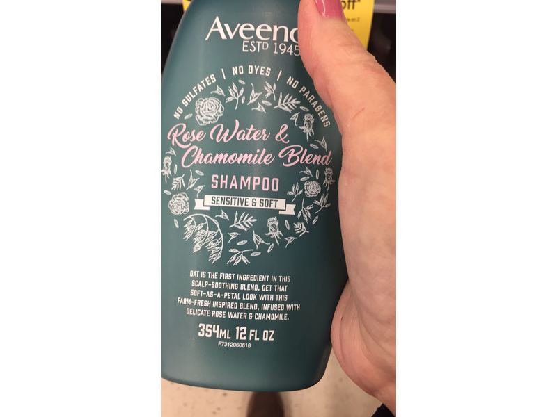 Aveeno Shampoo, Rose Water & Chamomile Blend, 12 fl oz/354 mL