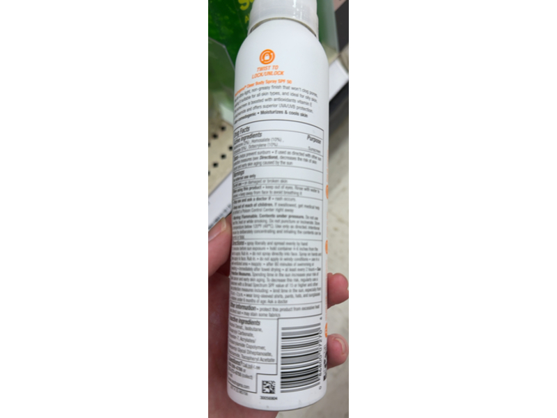 Neutrogena Clear Body Sunscreen Spray, SPF 50, 5 oz/141 g