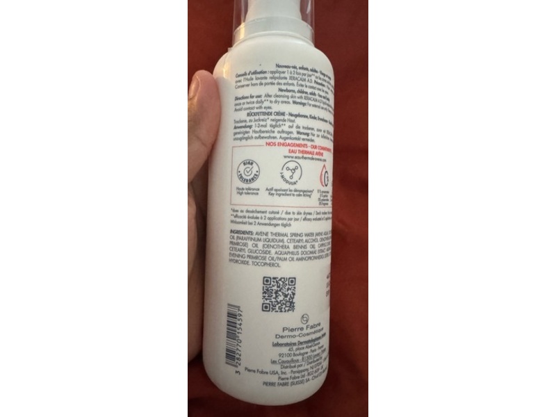 Avene Xeracalm A.D. Lipid Replenishing Cream, 13.5 fl oz/400 mL