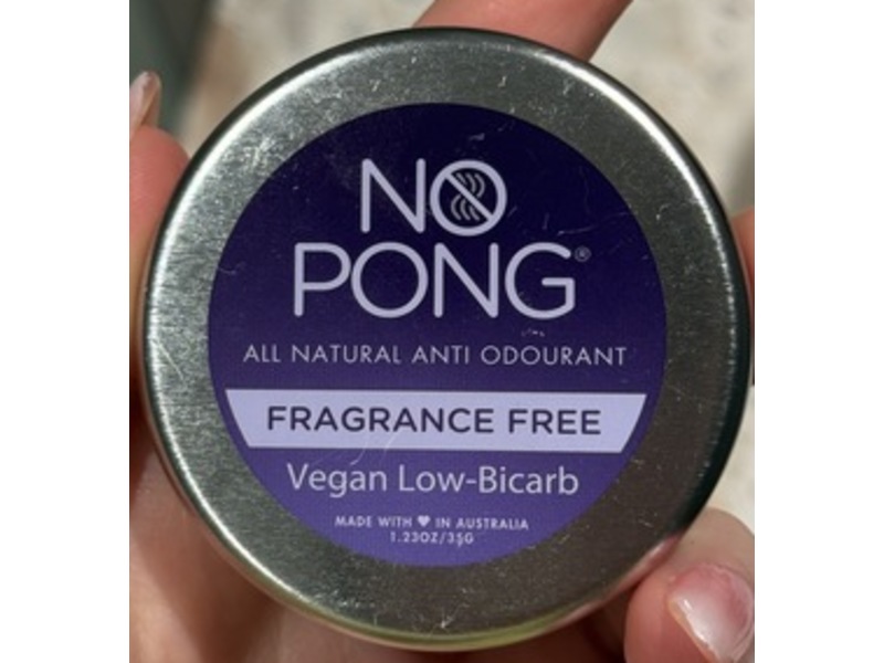 No Pong Deodorant, Fragrance Free, 1.23 fl oz/35 g