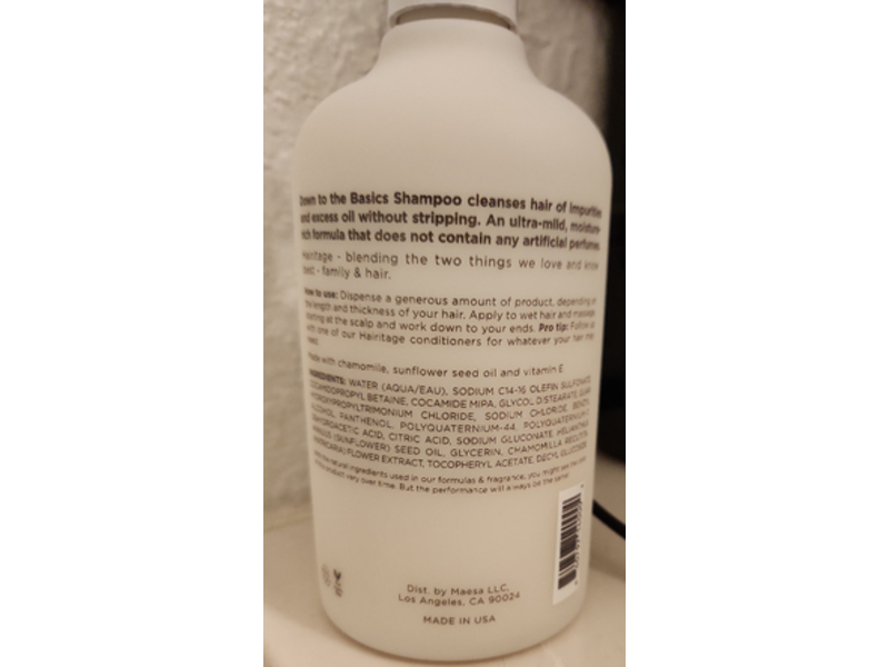 Hairitage Down To The Basics Shampoo, 13 fl oz/384 mL